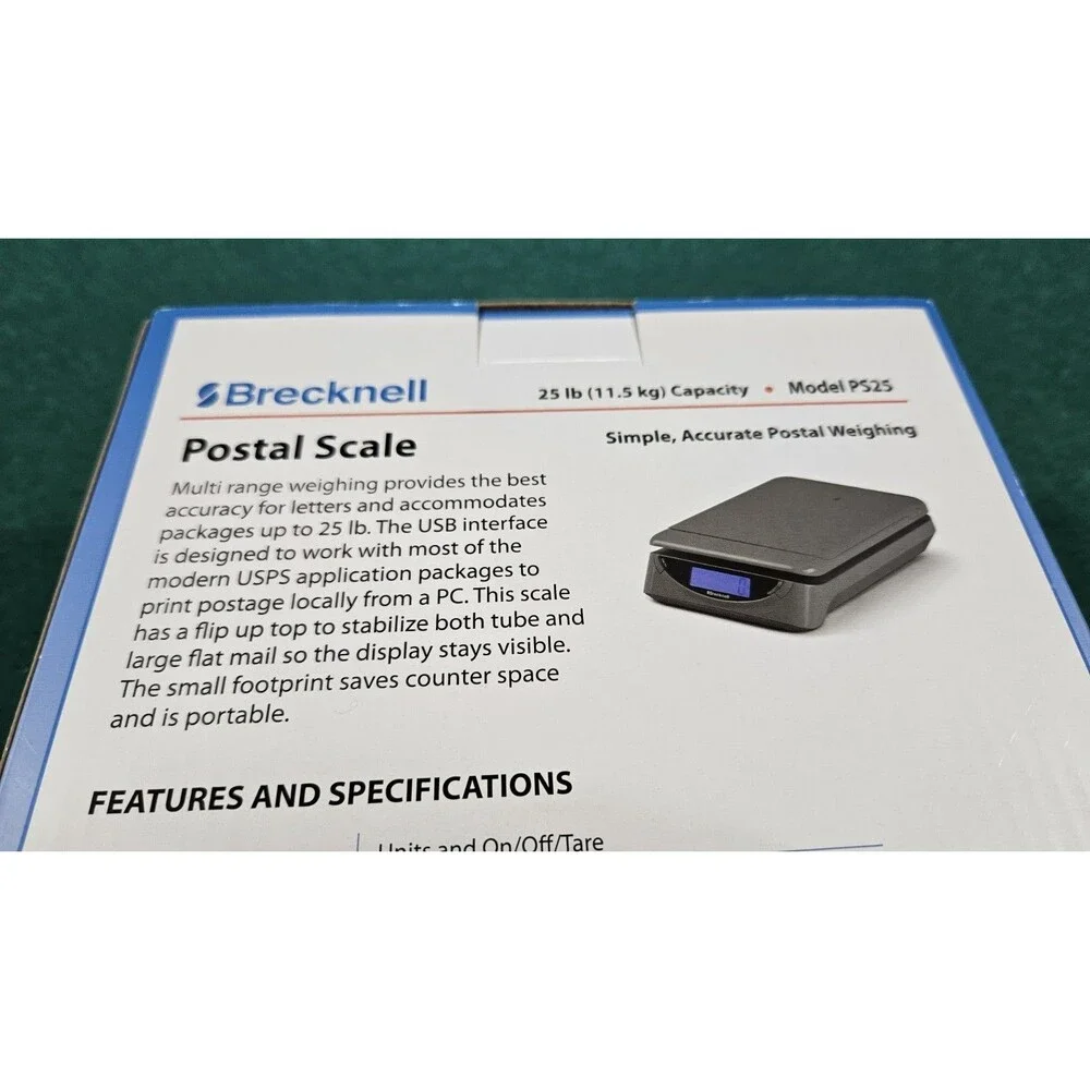NEW Electronic DIGITAL Postal Scale Brecknell PS25 25 lb x .2 lb Grey portion